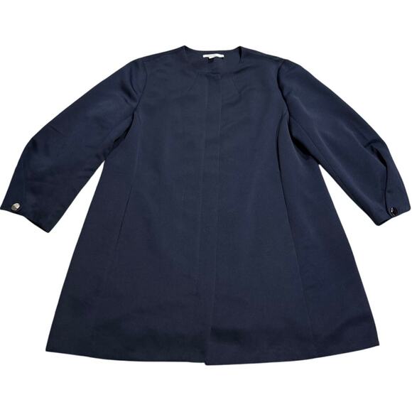 Chicos Faille Topper Jacket Zippered Lined Womens Size 2 US Large Blue 570342889 - Picture 2 of 12